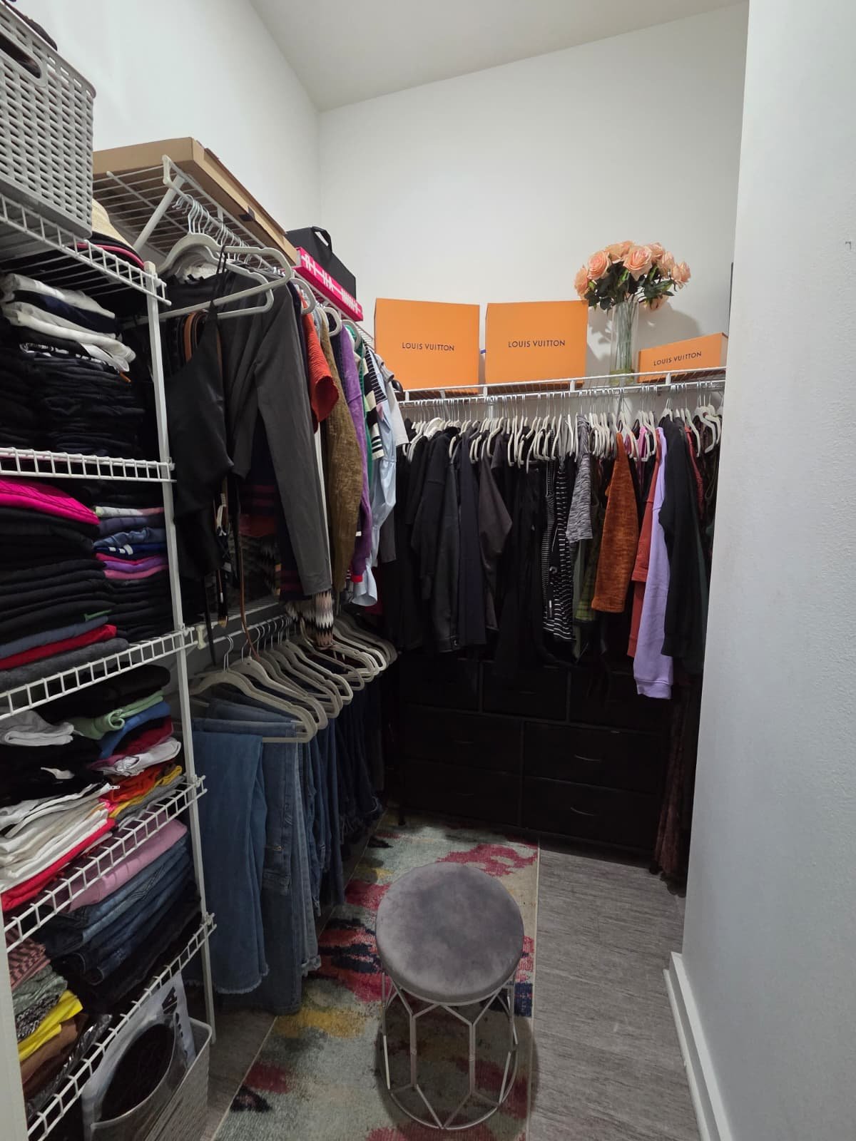 Organized closet after transformation